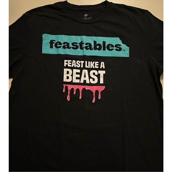 MR BEAST FEASTABLES BAR T SHIRT Feast Like A Beast Adult Mens Size Large - Picture 1 of 4